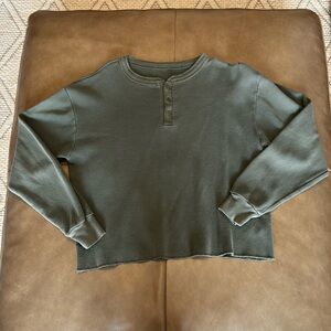Army Green Button Up Sweater